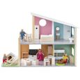 howa Maison de poupée en bois avec 23 jeu de meubles, 4 poupées et un chien 7015-1