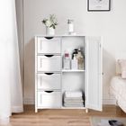 Keisha Meubles De Rangement Commode Armoire Blanche Pour Chambre Salle De Bain Avec 4 Tiroirs Et 1 Porte En Mdf Achat Vente Colonne Armoire Sdb Keisha Meubles De Rangemen Soldes