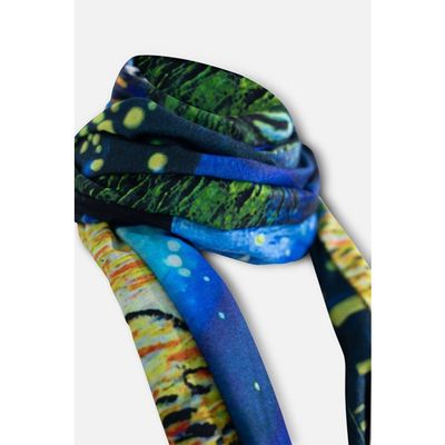 Écharpe - KEBELLO - Van Gogh - Motif 'Terrasse du café le soir' - 190x70cm - 30% Laine, 70% Viscose