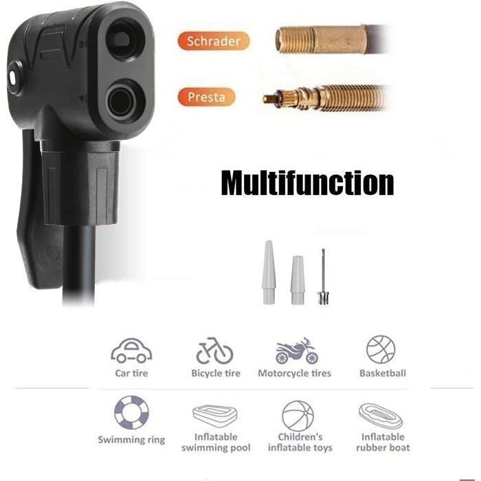 Pompe à Pied SZSHIMAO – Double Valve Presta/Schrader, Max 160 Psi, Polyvalente
