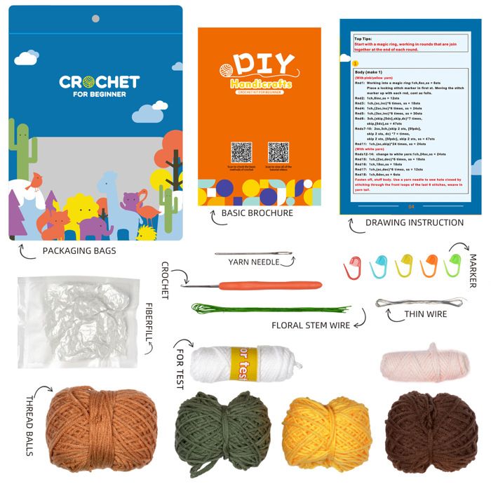 WATINC Kit de crochet complet pour débutants - Kit de crochet avec