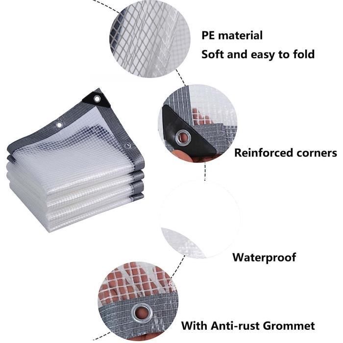 Bâche De Protection VidaXL – 1,5x2,5 M, 650 G/m², Toile PVC, œillets, Résiste Aux UV Et à -30°C