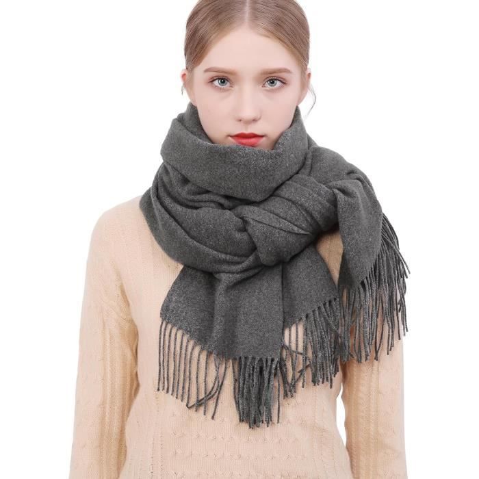 Écharpe Pashmina Femme 178x70 Cm - Soie Polyester Douce - Pour Robe De Soirée, Mariage, Cocktail - Couleur Rose Foncé