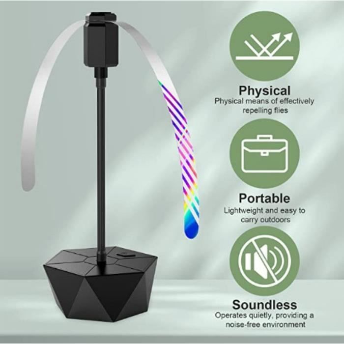 2 Ventilateurs Anti-mouches Télescopiques – Répulsif Silencieux Pour Terrasse, Restaurant, Extérieur – Fonction Sur Piles