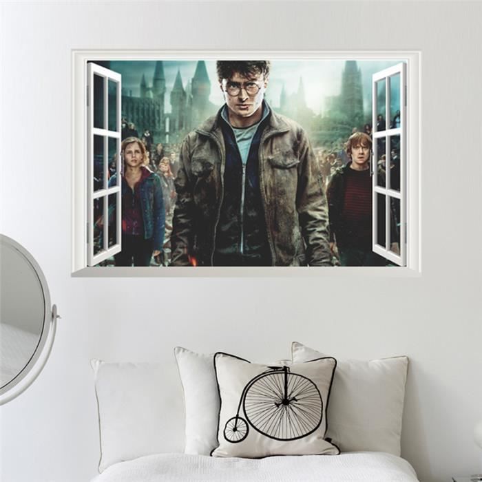 Harry Potter Affiche 3D Fenêtre Décor Poudlard Décoratif Stickers Muraux  Monde Magique L'école De Papier Peint Pour Chambre Decal - Cdiscount Maison