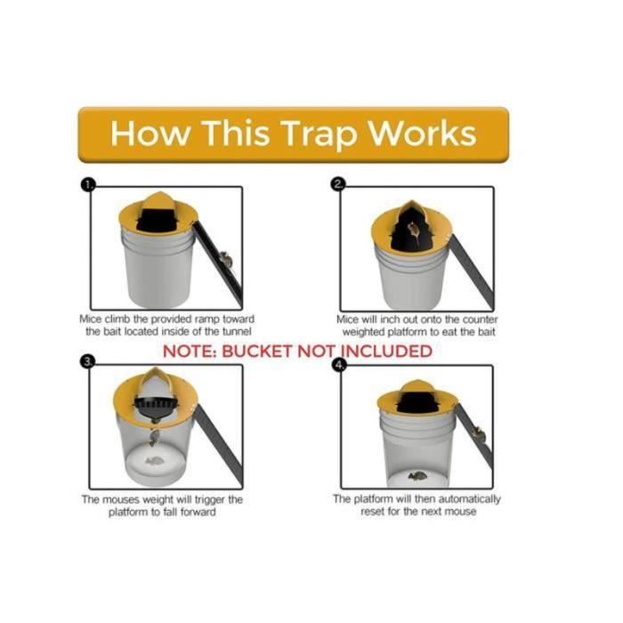 Rat Catching Bucket Slide Bucket Lid Mouse Rat Trap Multi Catch avec Couvercle de Seau Γ ...