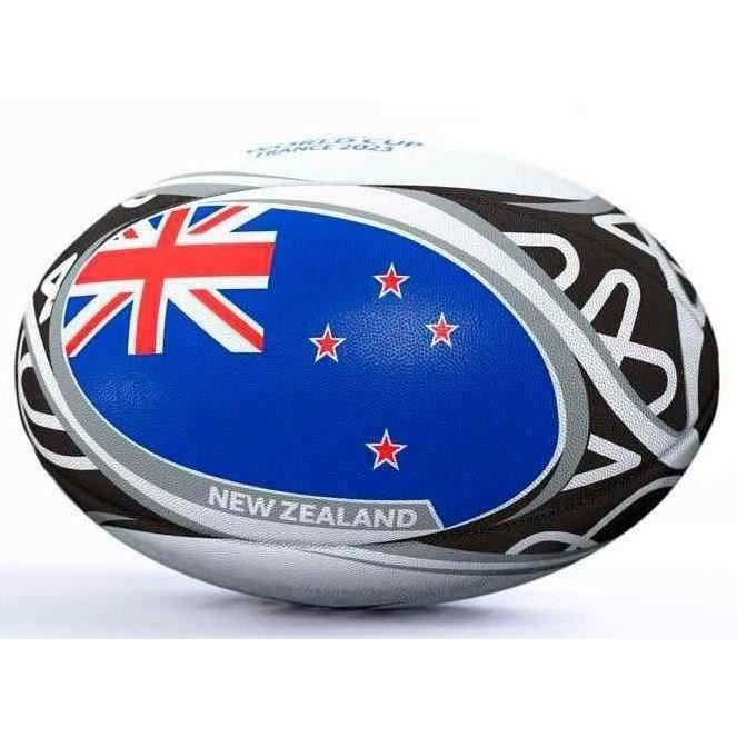 Ballon De Rugby Supporter Nouvelle-Zélande – Gilbert RWC 2023 – Taille Officielle, Qualité Gilbert, Pour Fans Des All Blacks