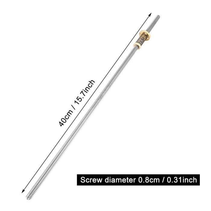 Sourcing Map M2.5x20mm 304 Acier Inoxydable Entièrement Fileté Tête Plate T8 Vis Torx Attaches