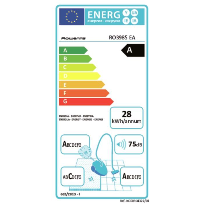 Rowenta Compact Power ro3985ea Cylinder Vacuum 3L 750 W à Black Vacuum