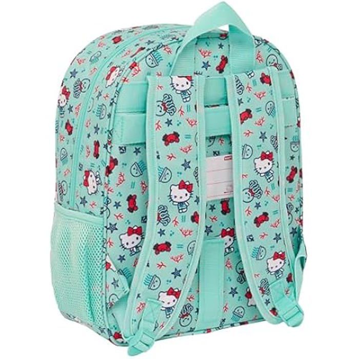 Safta Trousse Triple Hello Kitty Iconic - Trousse Scolaire Enfant Fille Rouge Blanc, 3 Compartiments, Résistante Et Spacieuse 22x6x8,5 Cm