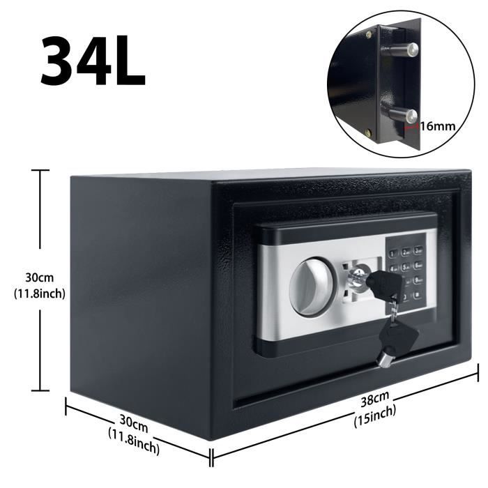 Coffre-fort 28L Avec Verrou électronique Et Sécurité Numérique