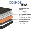 Matelas Cosmos Black | 160x200 | mémoire 50kg/m3 et 12 zones | 28 cm-2