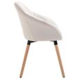 Home® Chaise de Salon Scandinave - Chaise de salle à manger - Fauteuil Chaise de cuisine Chaise à dîner - Crème Tissu 5842-2