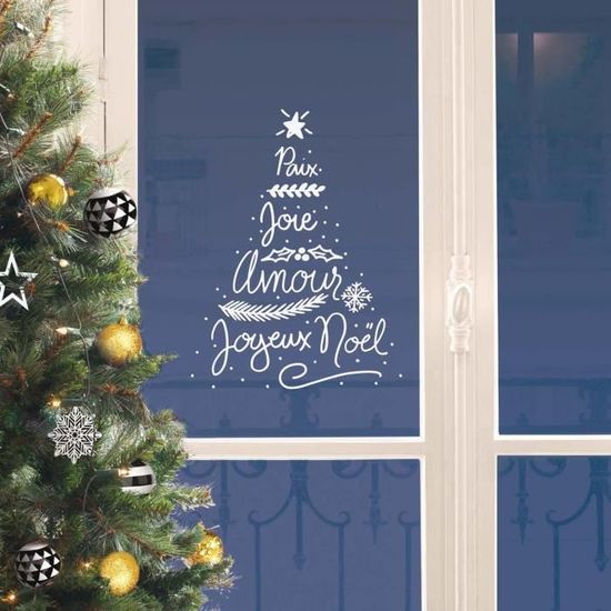Sticker Fenetre Paix Joie Amour Joyeux Noel Blanc Cdiscount Maison Sticker Fenetre Paix Joie Amour Joyeux Noel Blanc Cdiscount Maison