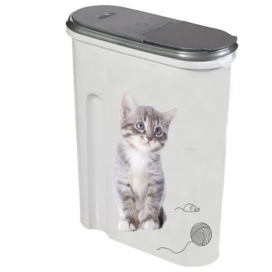 Boite A Croquettes Chat 4 5 Litres Boite Conteneur Nourriture Design Chat Cdiscount