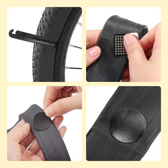 Kit De Réparation Pneu Vélo EHIOG 56 Pièces – Rustines Auto-adhésives Et Vulcanisées, Démonte-pneus, Pour VTT Et Route