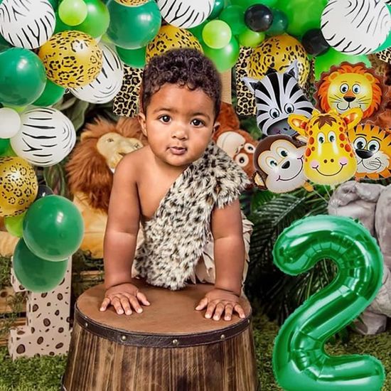 Forfait ballon 2e anniversaire garçon ou fille 2 ans anniversaire girafe  singe cirque ballons de fête d'anniversaire fête d'anniversaire pour  enfants -  France