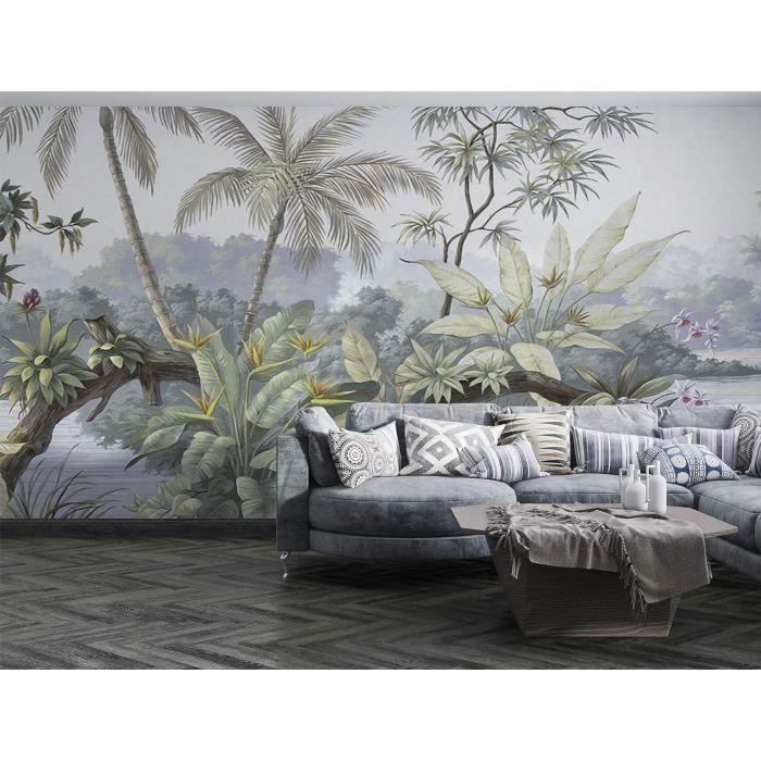 Papier Peint Panoramique Jungle Soie, 350 x 250 cm, Poster Geant Mural ...