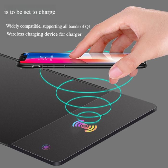 Tapis De Souris Gaming RGB F.QYNing 80x30cm - Charge Sans Fil 15W