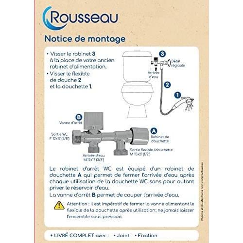 Kit douchette wc standard francais - Cdiscount