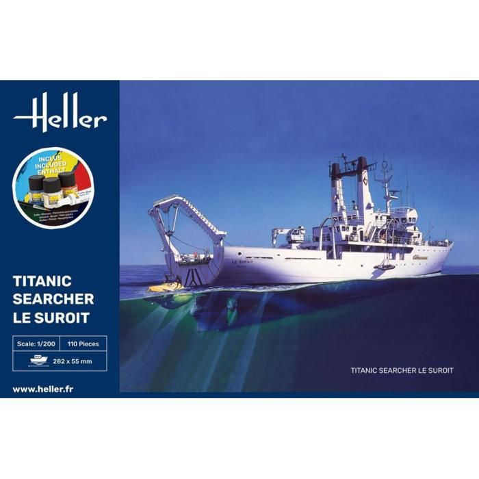 MAQUETTE TITANIC SEARCHER « Le Suroit » Heller 1:200 Contenu Neuf EUR 13,93 - FR