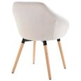 Home® Chaise de Salon Scandinave - Chaise de salle à manger - Fauteuil Chaise de cuisine Chaise à dîner - Crème Tissu 5842-3