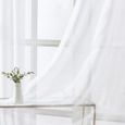 2pcs Voilage Noël Blanc - 140x220cm en Effet Lin - décoratif Salon Chambre fille - Topfinel-3