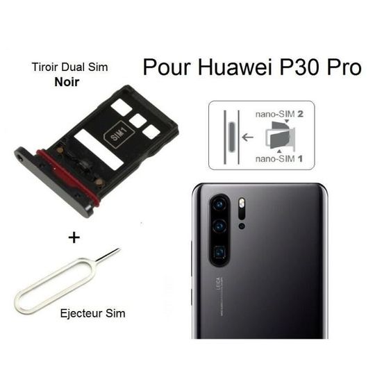 Double Tiroir SIM Pour Huawei P30 Pro Bleu Aurora - Compatible P20 Lite, Neuf