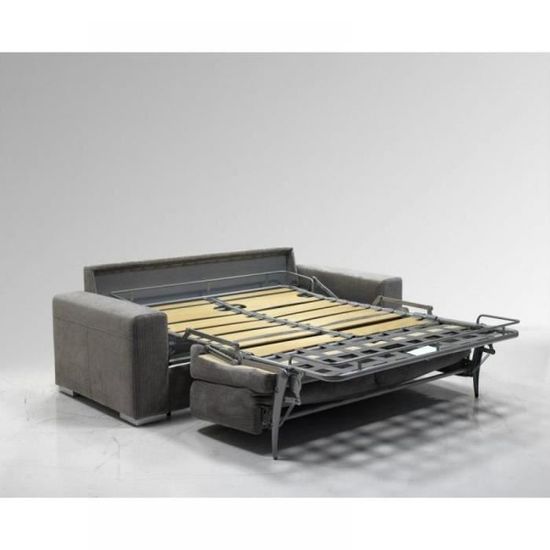 Le Diva Canape Convertible Easy Ouverture Rapido 140 200cm Ouverture Assitee Sommier A Lattes Bois Microfibre Gris Inside75 Achat Vente Canape Sofa Divan Soldes Sur Cdiscount Des Le 20 Janvier Cdiscount