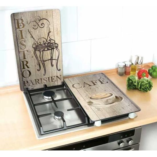 Plaque De Recouvrement Pour Cuisinière En Verre Trempé - 60x52 Cm - Protection, Décoration, Planche à Découper - Rouge, Motifs Variés - 11
