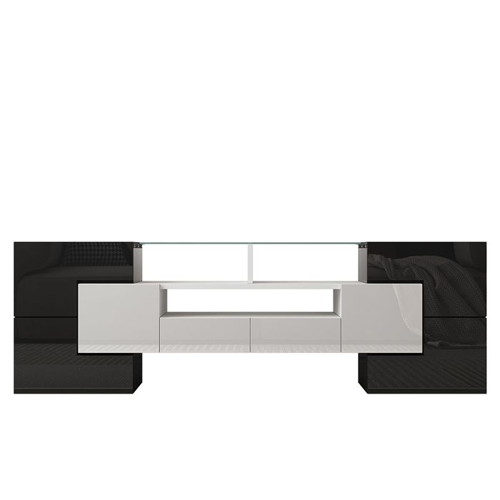 Meuble TV Arenal - Furnix - Blanc Mat - 160 cm - Moderne - Panneaux de