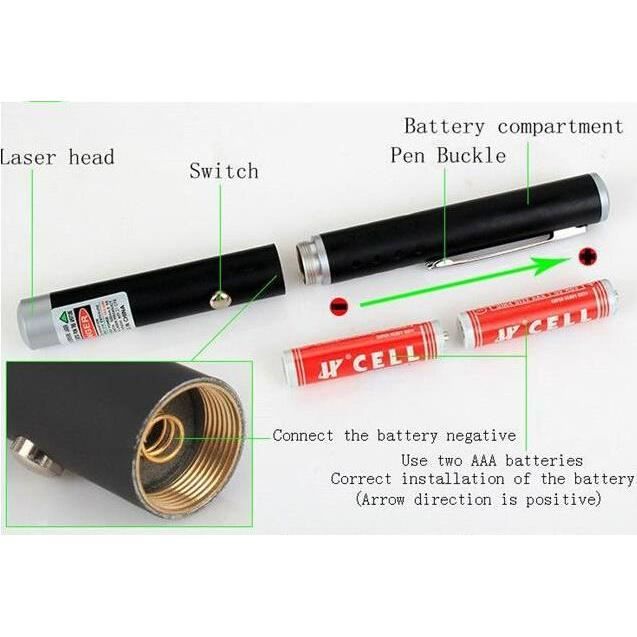 Pointeur laser vert rechargeable longue portée, stylo pointeur