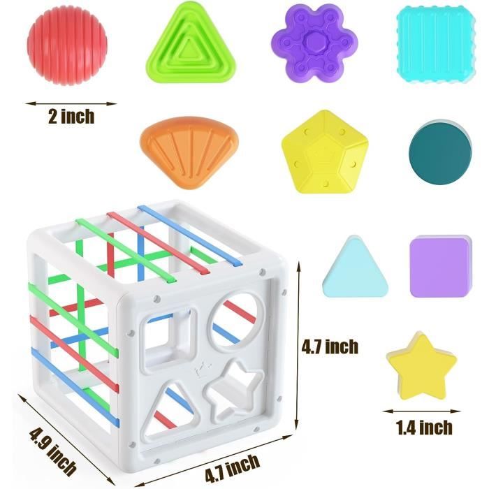 Juguetes Montessori para ninos de 1 ano cubo de actividades sensoriales para bebes de 6 9 12 18 meses regalos de cumpleanos Cdiscount Jeux Jouets