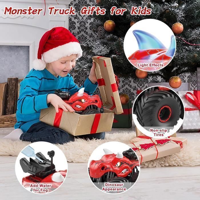 Voiture Dinosaure Télécommandée pour Enfants, Monster Trucks pour Garçons,  Jouets à l'échelle, RC Roues Motrices pour âgés de 5-12 - Cdiscount Jeux -  Jouets