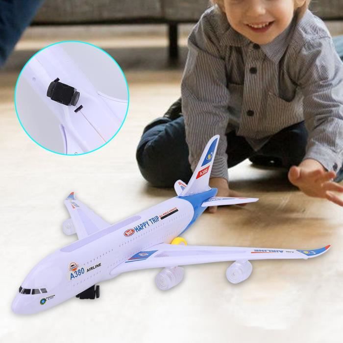 Avion Jouet - Qqmora - A380 - Mod?�le ??lectrique 43CM - Son et Lumi?�re - Pour Enfants ?� Partir de 