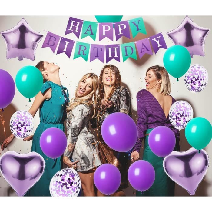 Ballons 17 Ans Anniversaire Fille 17 Decoration Violet Anniversaire 17