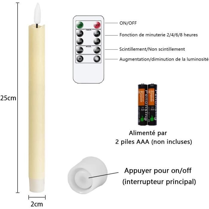 Mavandes Bougies LED sans flamme avec minuterie à distance