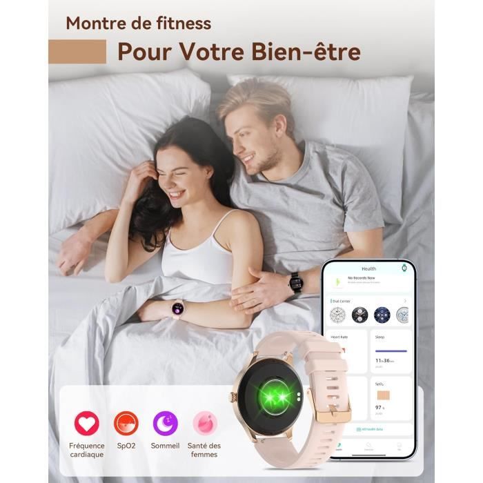 Montre Connectée Homme Femme, 112 Modes Sportifs Smartwatch, 1.91" HD Smartwatch Avec Appel Bluetooth, IP68 Montre Intelligente Avec Podometre/Cardiofrequencemetre/Moniteur Pour Android IOS, Bleu