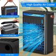 Climatiseur portable, rafraîchisseur d'air par évaporation avec lumière 7 couleurs,humidificateur rechargeable à 5 vitesses,Nior