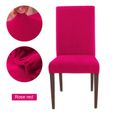 Rose Red-1piece -Housse de chaise en tissu peluche de couleur unie,Anti salissure,amovible,pour cuisine,salle à manger,Banquet-0
