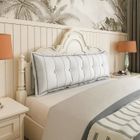 VERCART Grand Coussin de Lecture pour Chevet Tête de Lit, Gros Coussin de Canapé Long, Oreiller Traversin 160cm Blanc