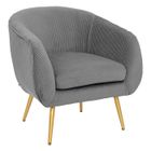 ATMOSPHERA CRÉATEUR D'INTÉRIEUR Fauteuil Gris "Solaro" velours plissé gris - Atmosphera createur d'interieur