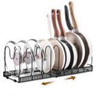 YORBAY Support de rangement pour casseroles- Parfait pour organiser les couvercles et les poêles en acier chromé - Noir