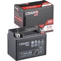 CranQ AGM 12V 55 A 4Ah YTX4L-BS Batterie moto 114 x 70 x 85 mm Quad