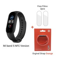 Montre connectée,Xiaomi Mi Band 5 NFC Version Bracelet intelligent 1.1 "AMOLED écran 24h fréquence - Type add orginal orange