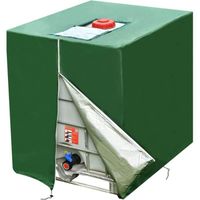 Bâche Cuve 1000L Anti UV 420D IBC Housse Container Réservoir d'eau avec Cordon Fermeture éclair 116 x 100 x 120 cm 