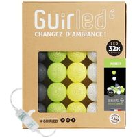 Guirlande lumineuse boules coton LED USB - Veilleuse bébé 2h -  3 intensités - 32 boules 3,2m - Forest