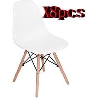 JKK Lot de 8 chaises Scandinave design La mode Salle à Manger Chaises de Blanc Chaise - 45cm * 30cm * 82cm-Cuisine,Salon,Bureau