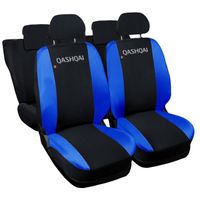 Lupex Shop Housses de siège auto compatibles pour Qashqai Noir Blue Clair