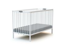 WEBABY - Lit Pliant bébé en bois 60 x 120 cm - Blanc et Gris